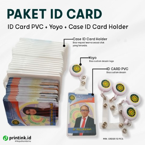 Paket Kartu ID Card PVC + Holder + Yoyo