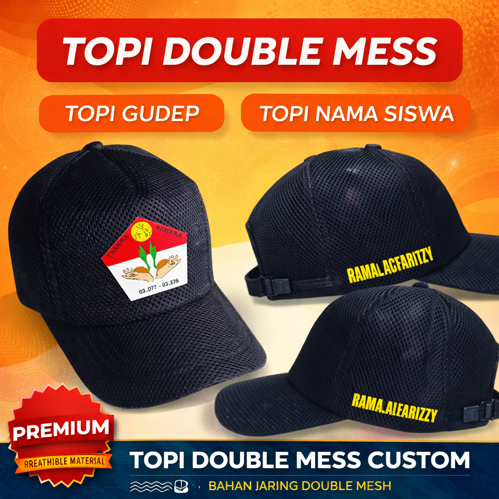 Topi Double Mess Custom Bordir