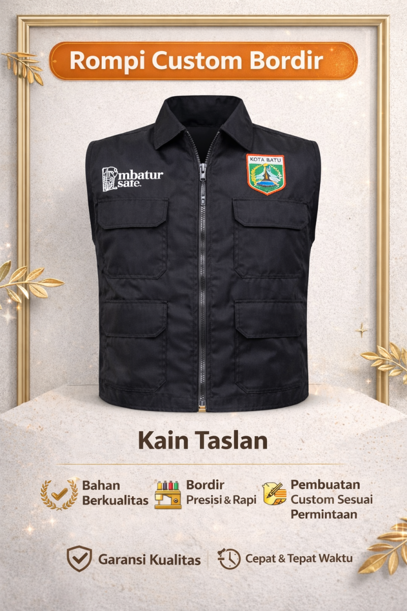 Rompi Taslan Custom Bordir