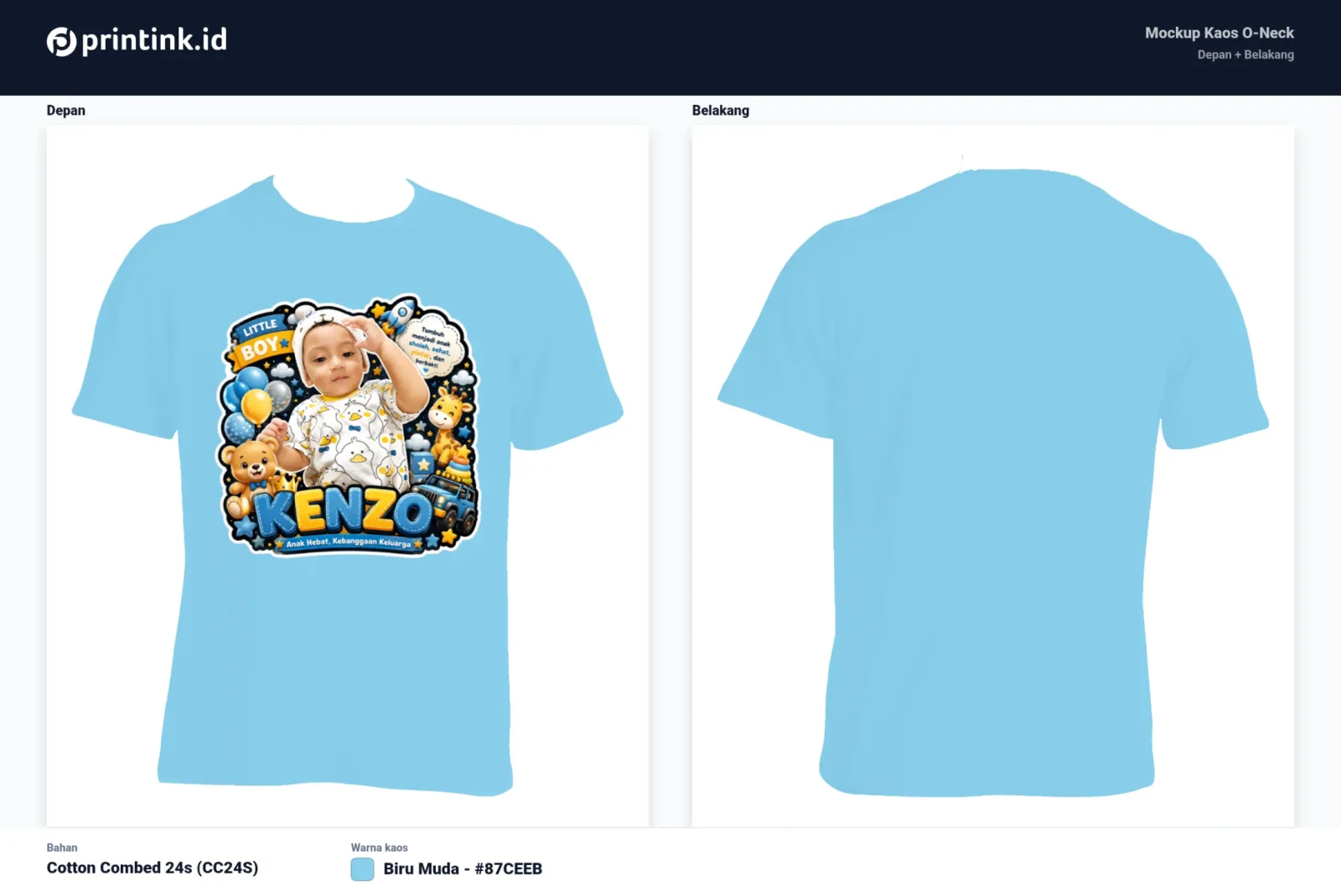 Kaos Anak Avatar Custom