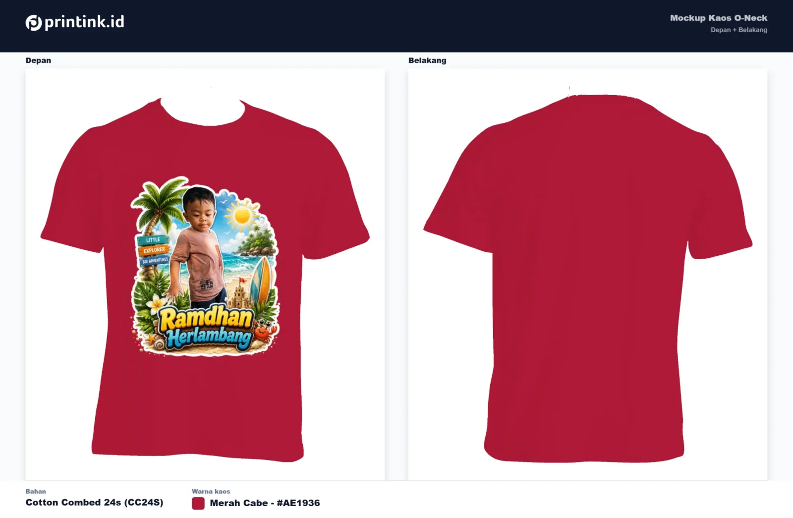 Kaos Anak Avatar Custom