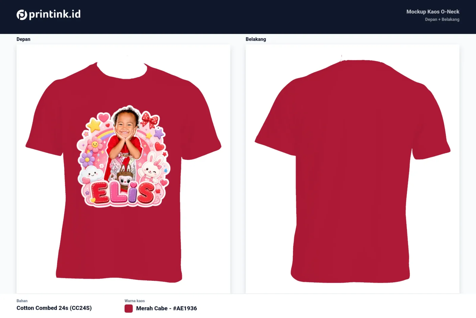 Kaos Anak Avatar Custom