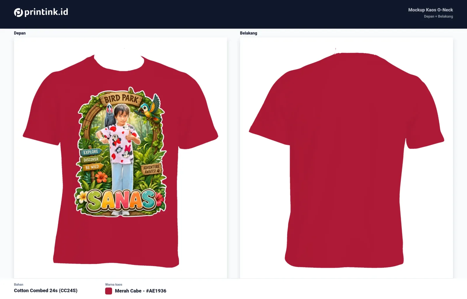 Kaos Anak Avatar Custom
