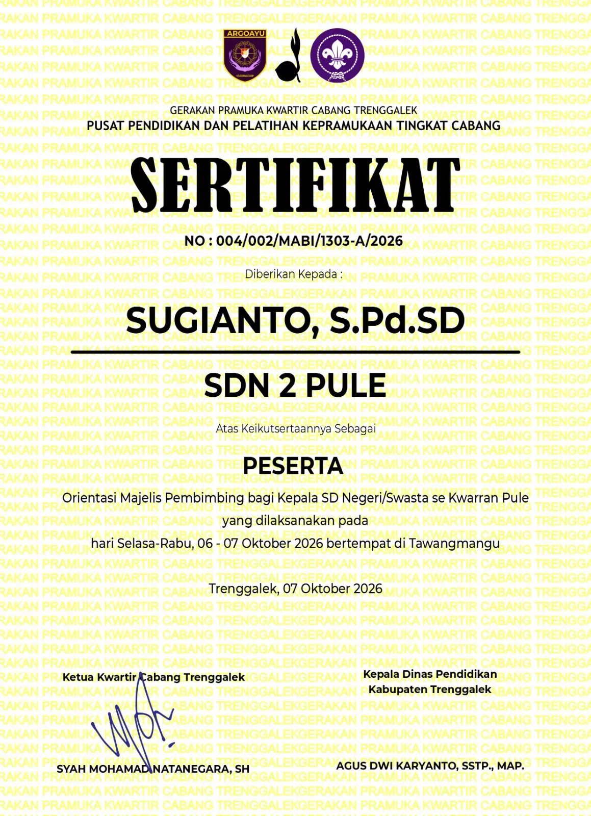 Sertifikat A4/F4