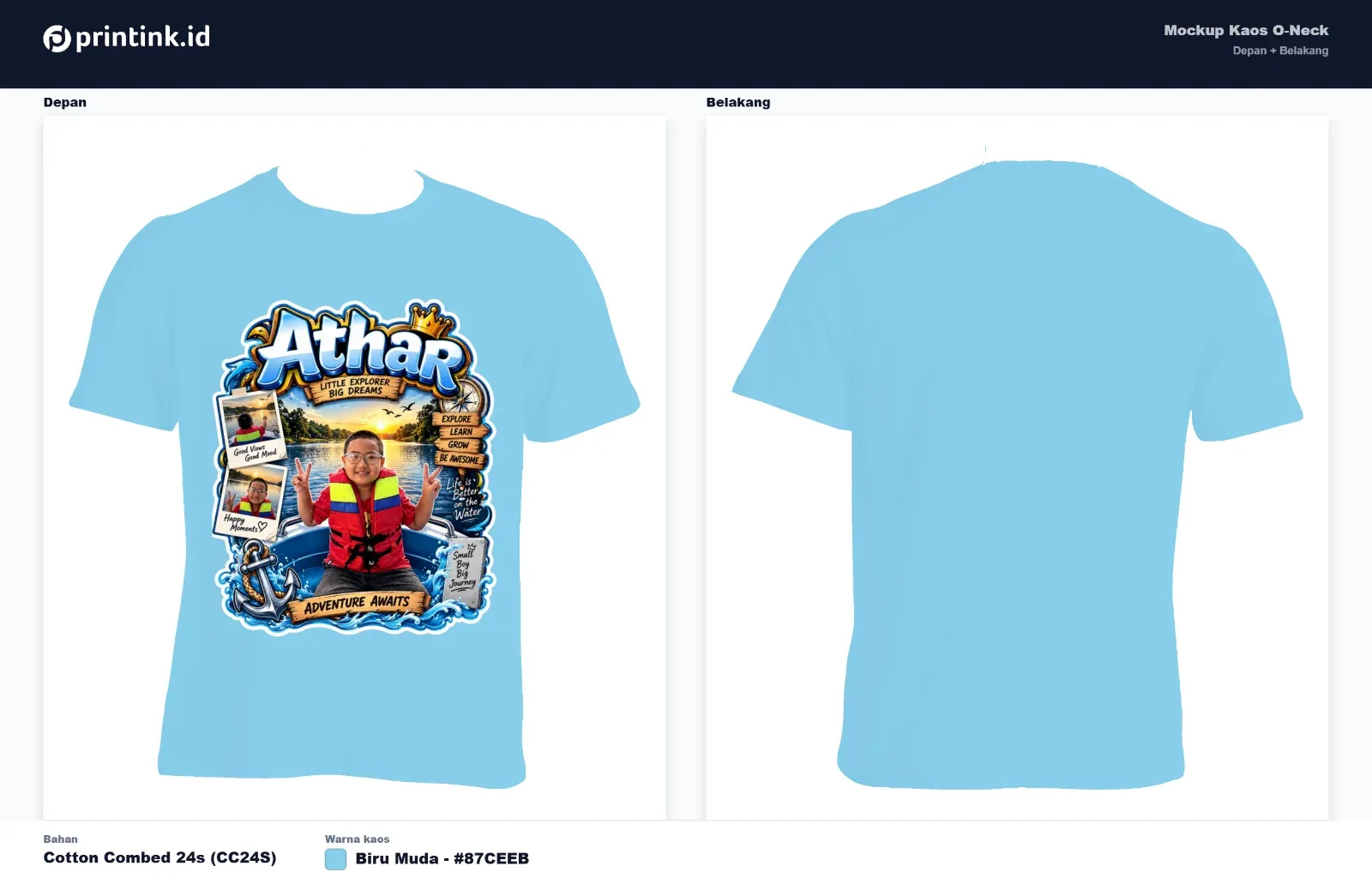 Kaos Anak Avatar Custom