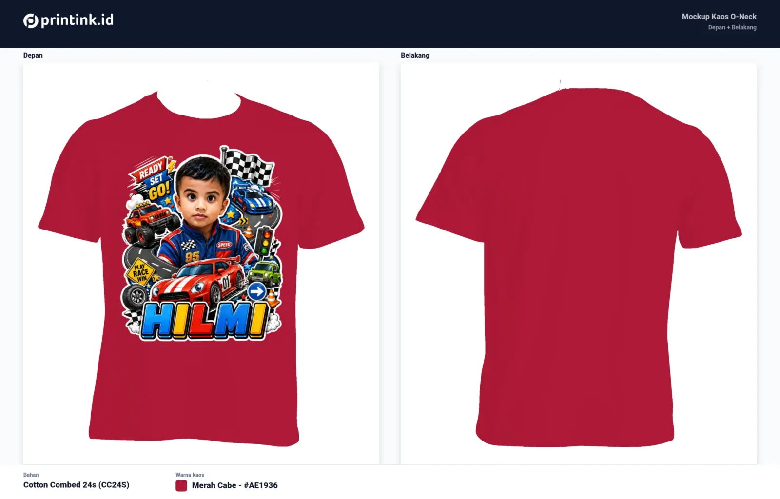 Kaos Anak Avatar Custom