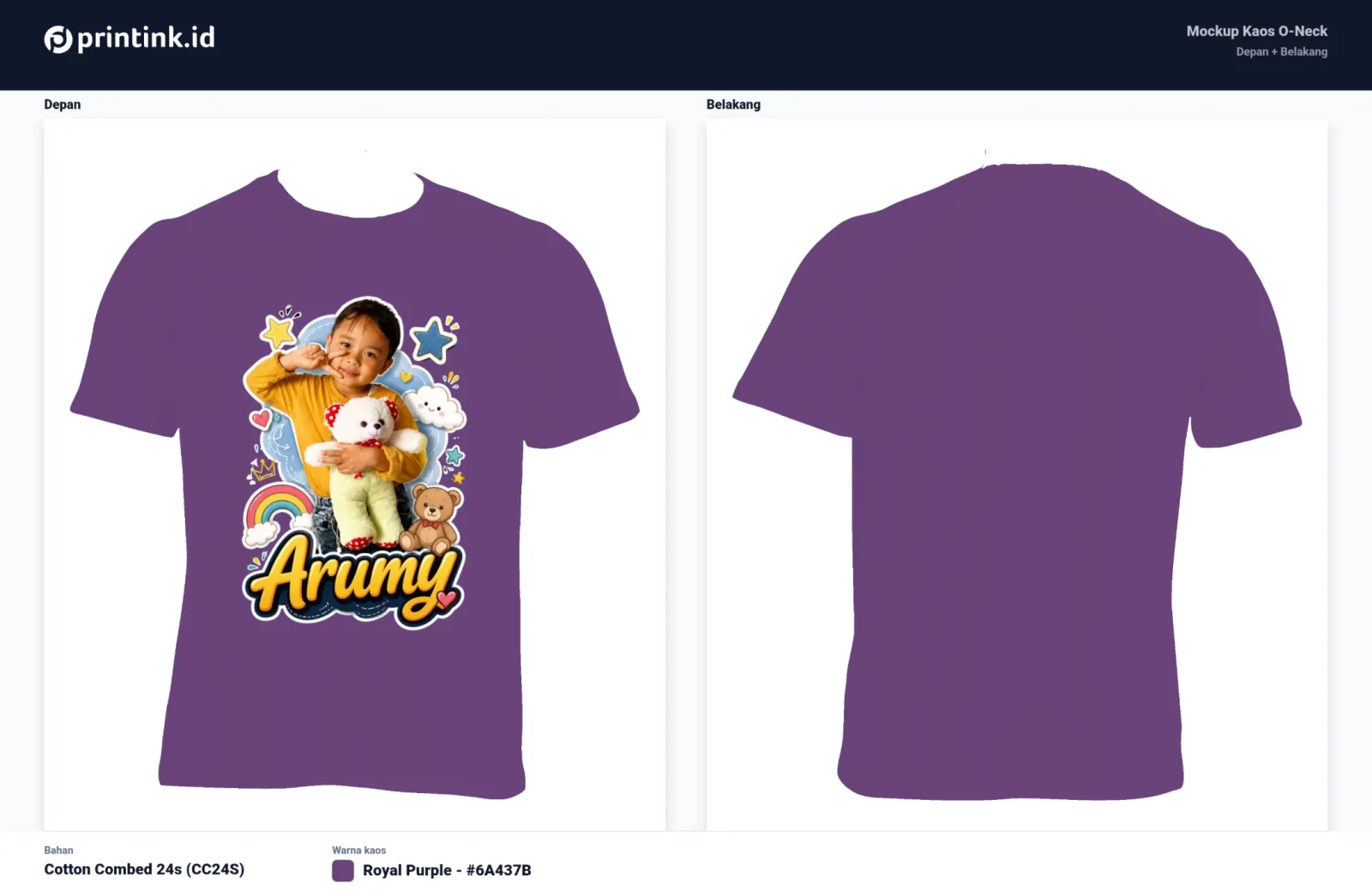 Kaos Anak Avatar Custom