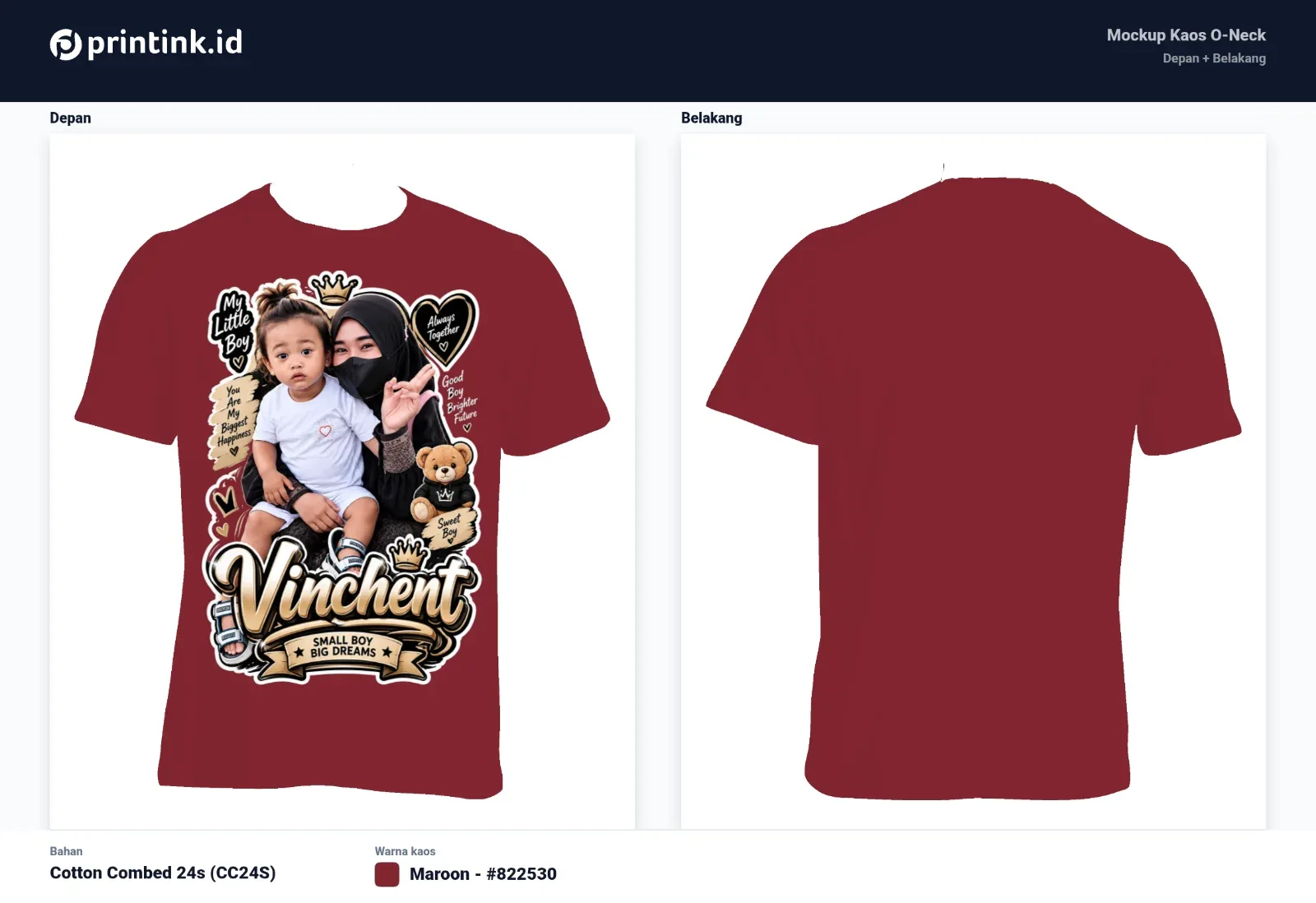 Kaos Anak Avatar Custom