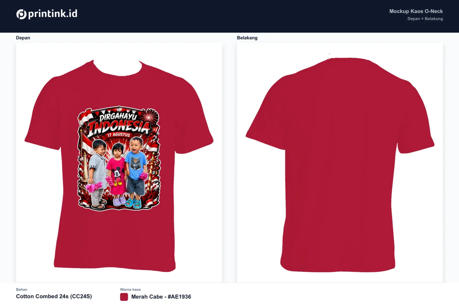 Kaos Anak Avatar Custom