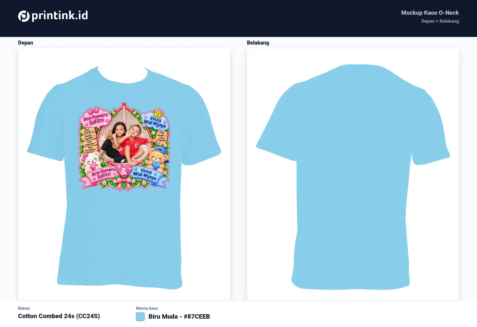Kaos Anak Avatar Custom