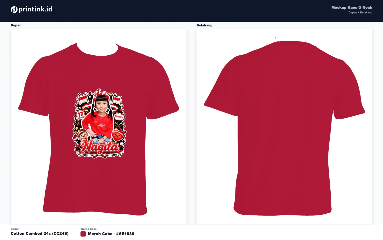 Kaos Anak Avatar Custom