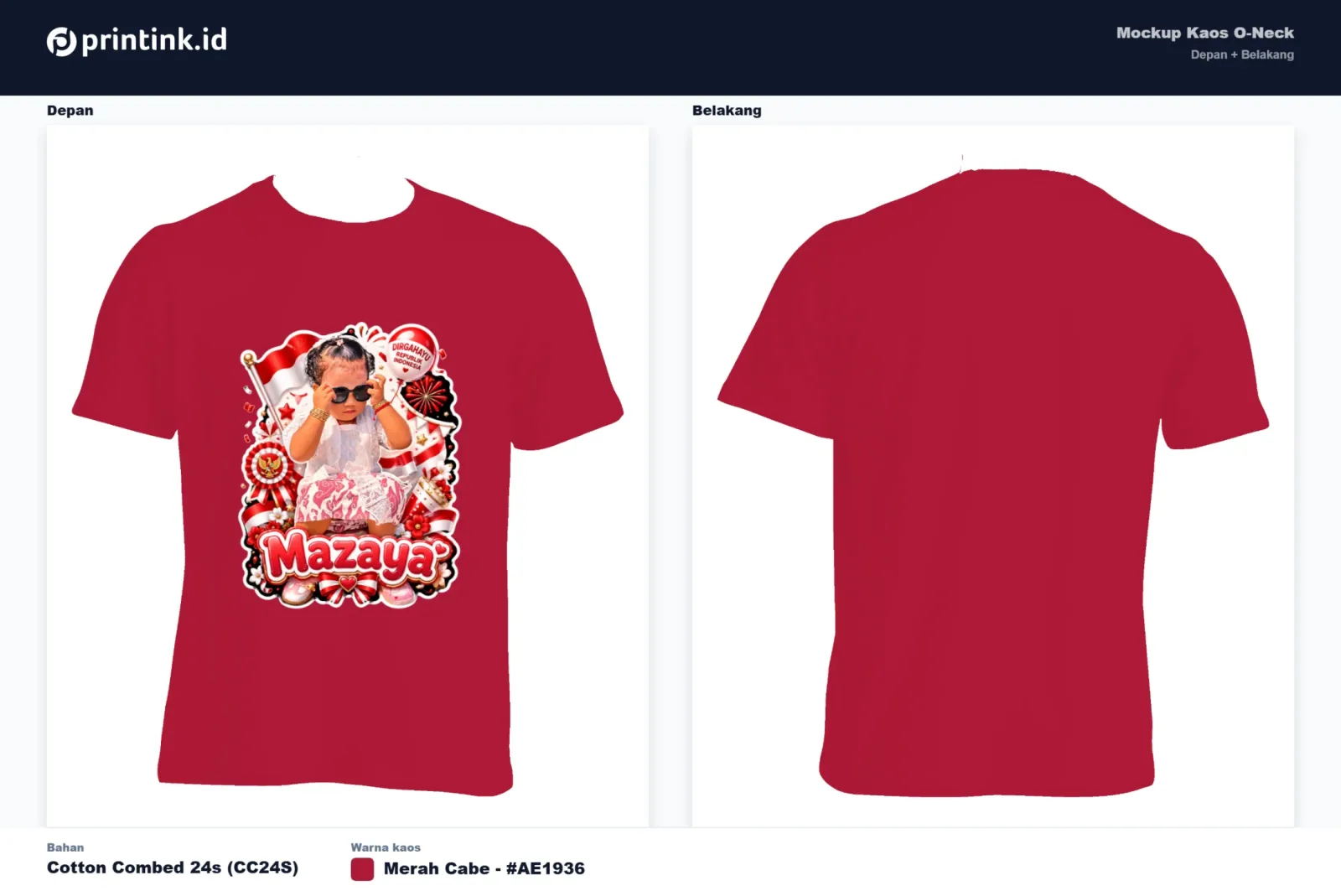 Kaos Anak Avatar Custom