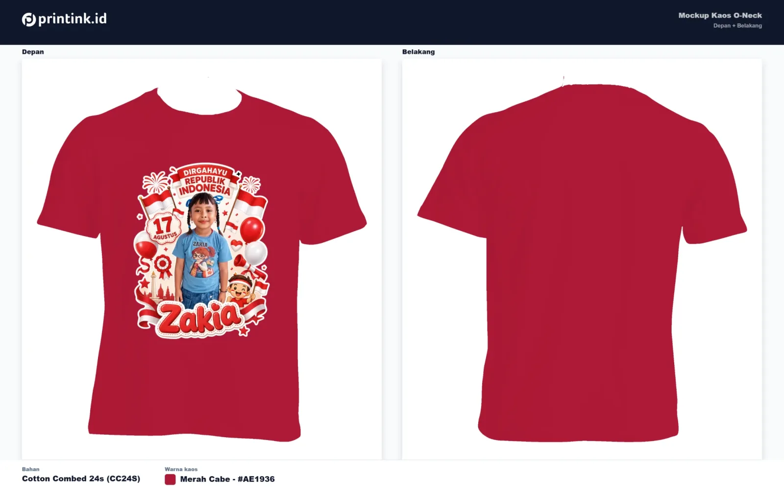 Kaos Anak Avatar Custom