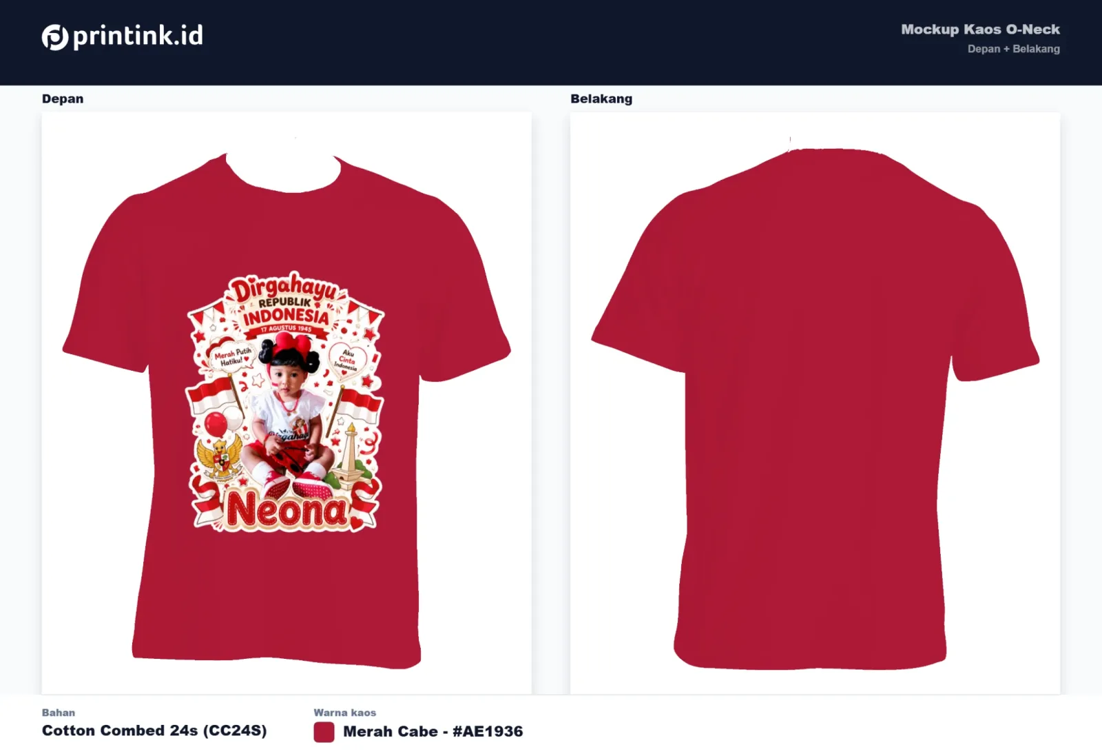 Kaos Anak Avatar Custom