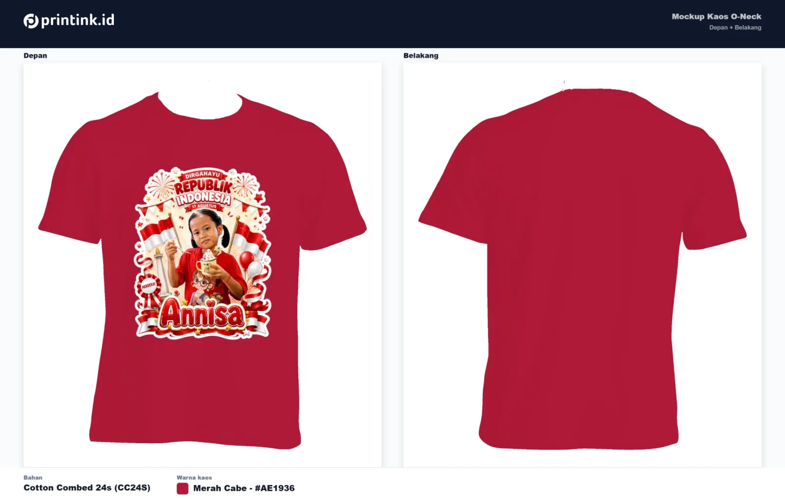 Kaos Anak Avatar Custom