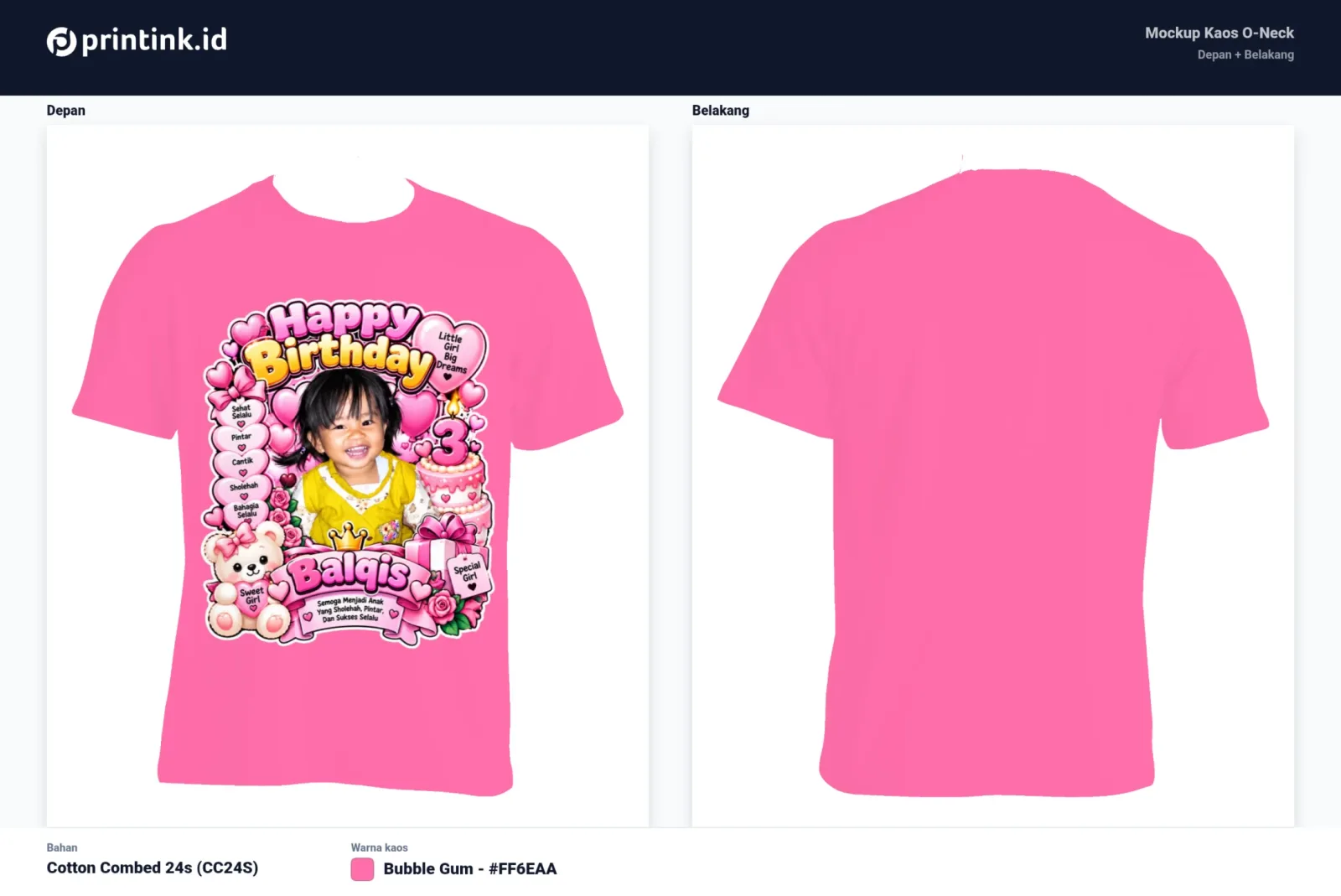 Kaos Anak Avatar Custom