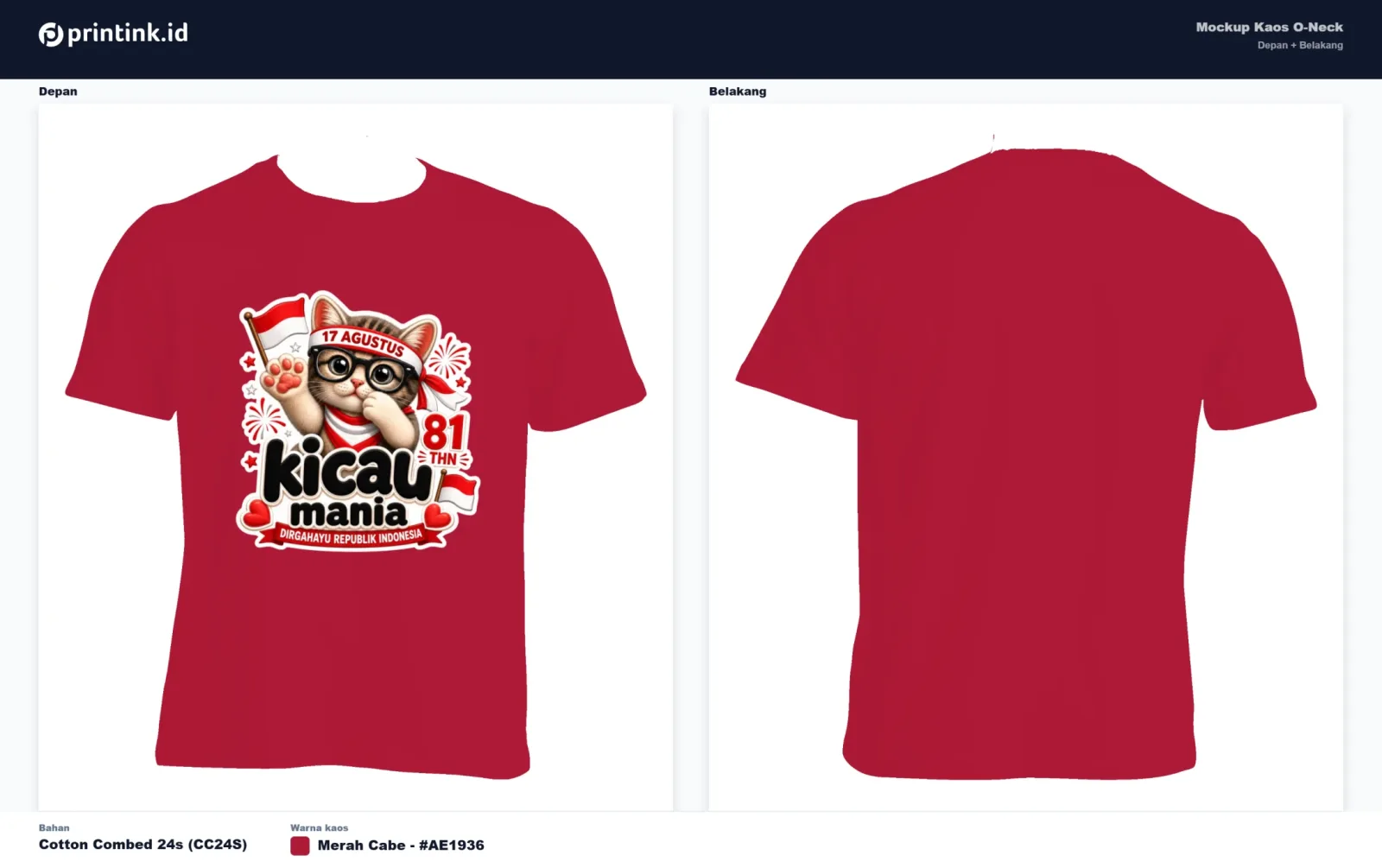 Kaos Anak Avatar Custom