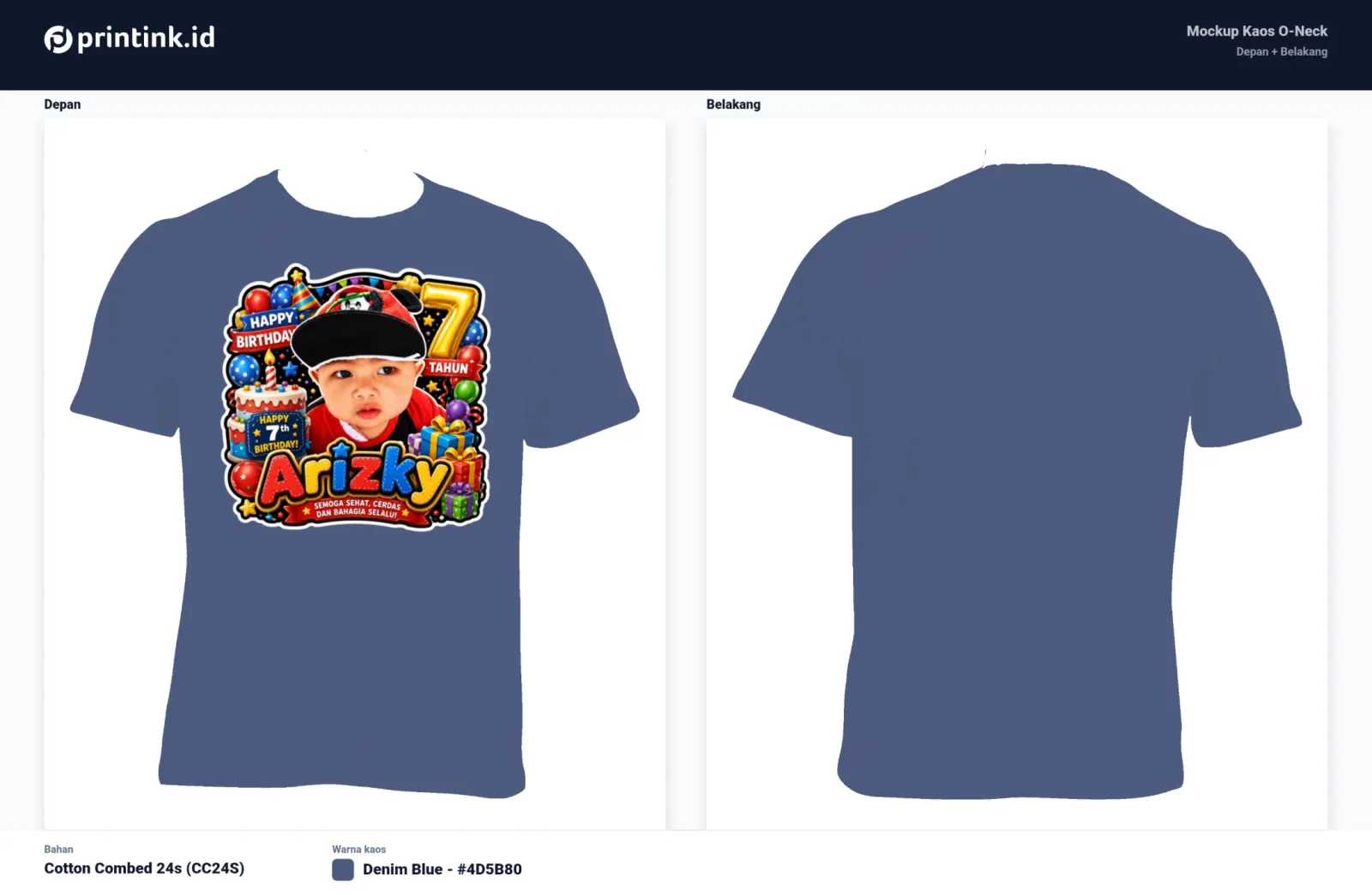 Kaos Anak Avatar Custom