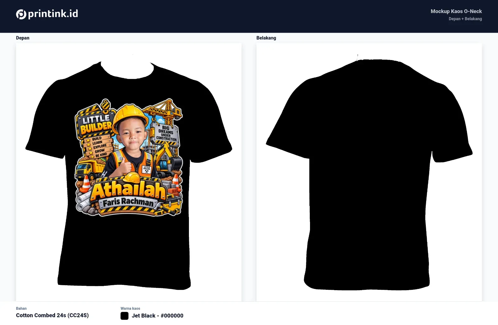 Kaos Anak Avatar Custom