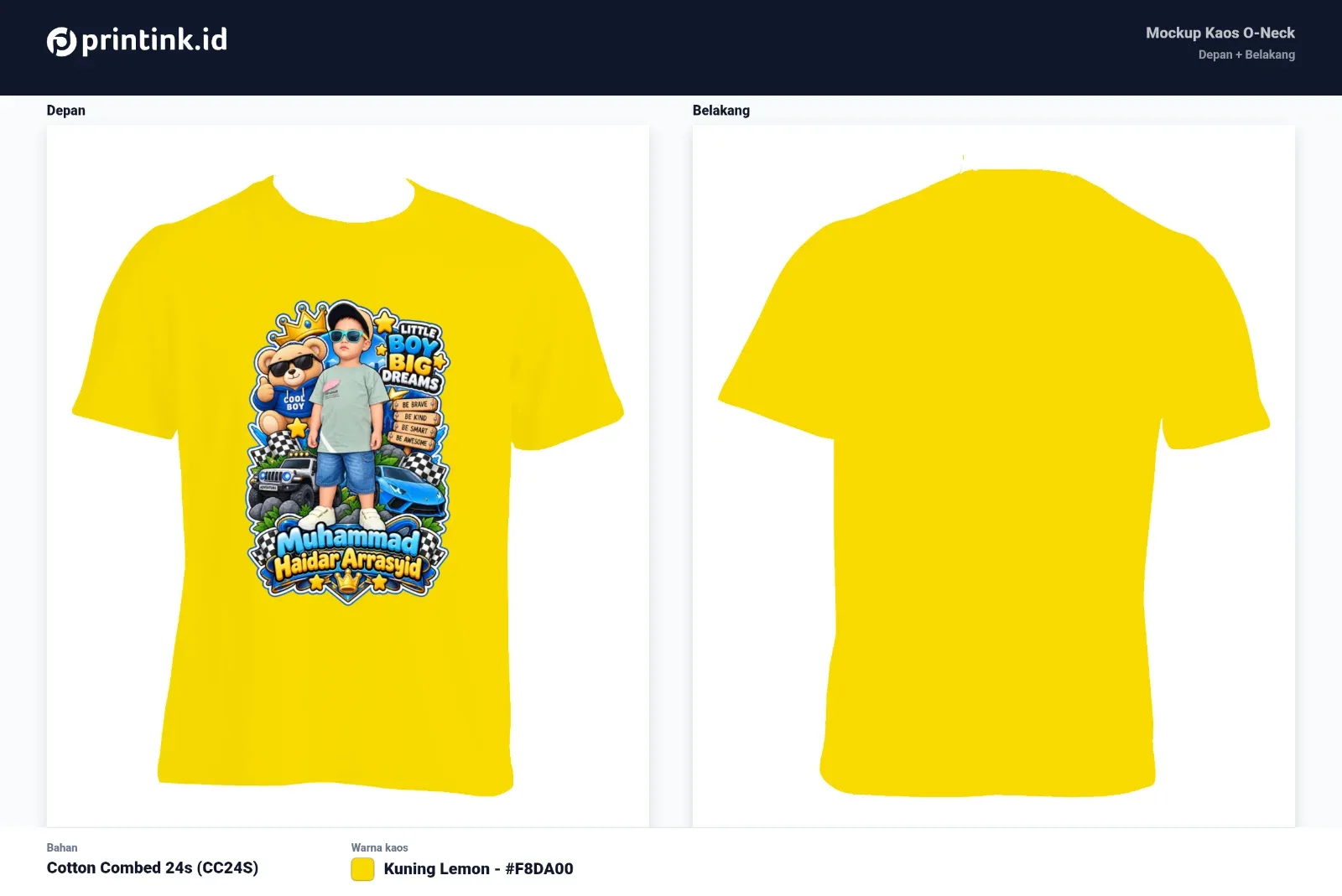 Kaos Anak Avatar Custom