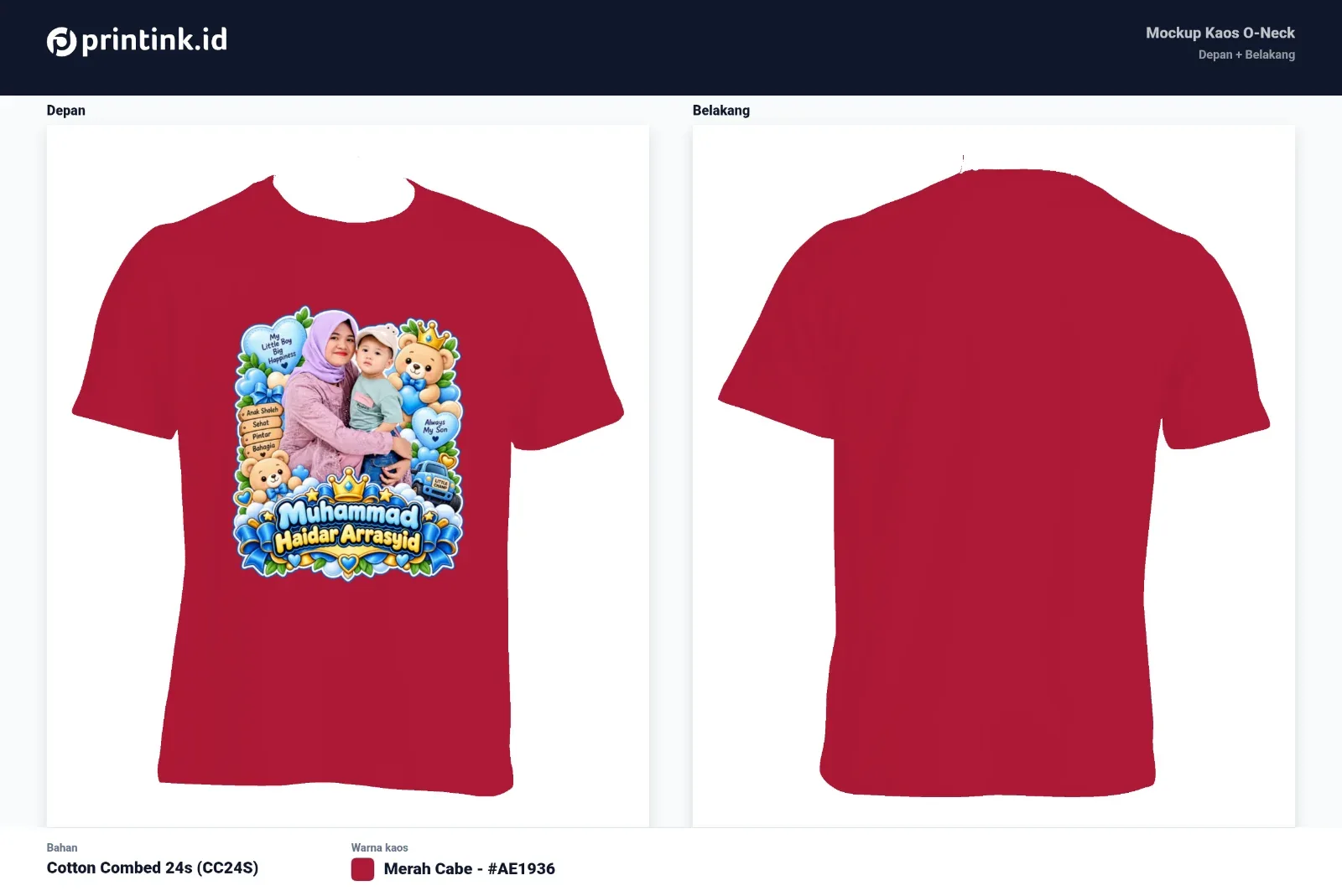 Kaos Anak Avatar Custom
