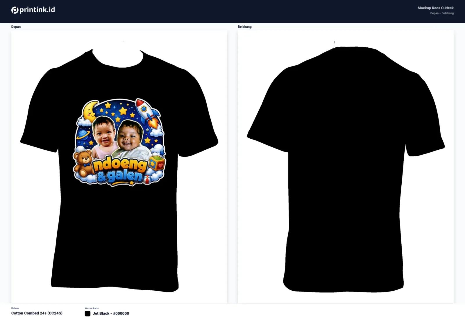 Kaos O-Neck Cotton Combed 24s Dewasa
