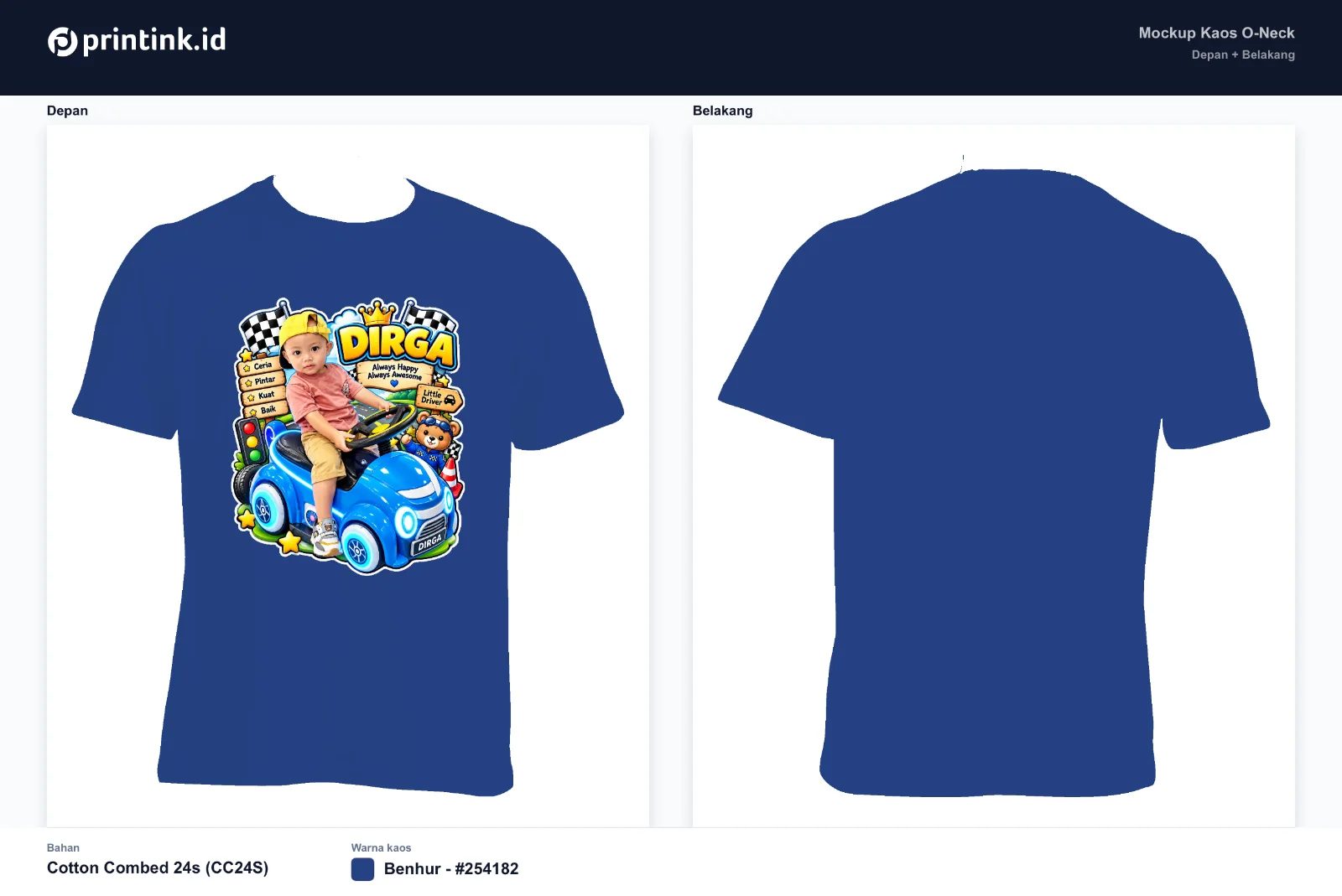 Kaos Anak Avatar Custom