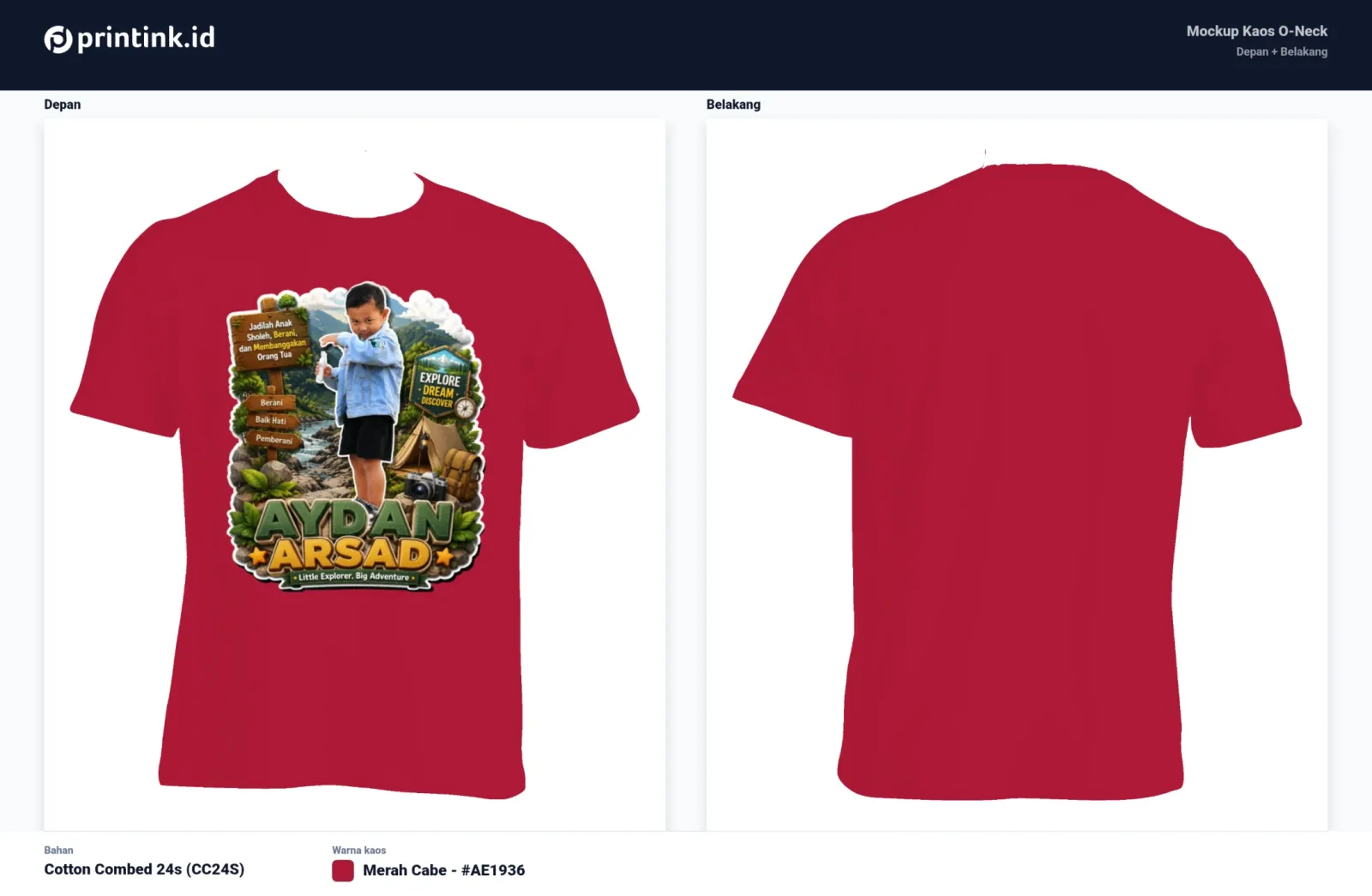 Kaos Anak Avatar Custom