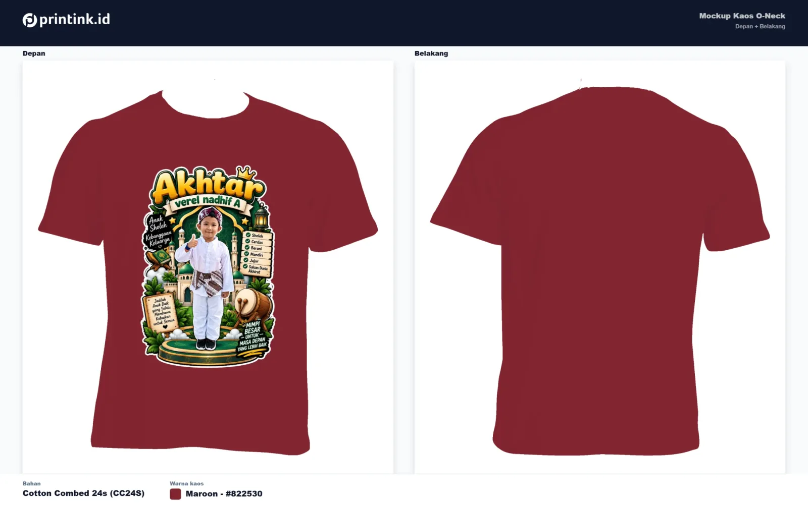 Kaos Anak Avatar Custom