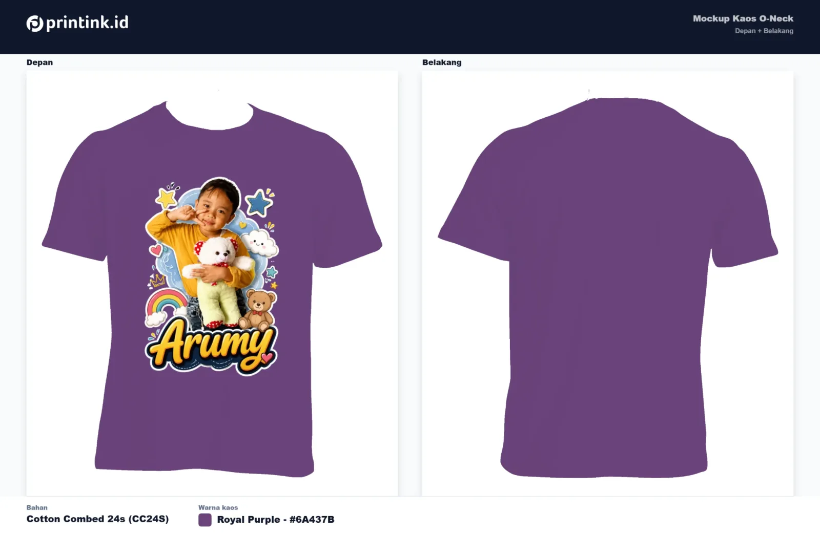 Kaos Anak Avatar Custom